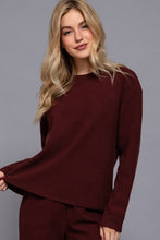 Load image into Gallery viewer, Long Sleeve Round Neck Soft Knit Top: BLK-black / L