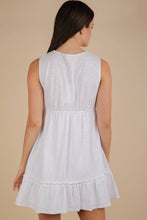 Load image into Gallery viewer, Trim Detail V-Neck Knit Mini Dress: DENIM