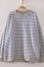 Load image into Gallery viewer, NT11927-Stripe Comfy Casual Oversized Knit Top: RED/CREAM / S-M-L/2-2-2