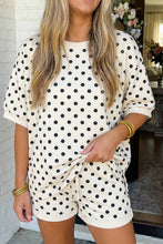 Load image into Gallery viewer, LAS-LIVE Polka Dot Print Top Drawstring Shorts Set (S-XL): Green / Missy / L