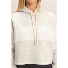 Load image into Gallery viewer, Colorblock Cropped Hoodie: WALNUT