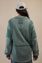 Load image into Gallery viewer, Mineral Washed Oversized French Terry Knit Top: MOCHA