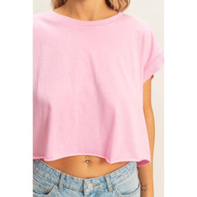 Load image into Gallery viewer, Boxy Crew Neck Top: PINK