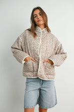 Load image into Gallery viewer, FLORAL QUILTED JACKET WITH LIGHTWEIGHT BOHO PRINT: LAVENDER / IVORY