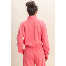 Load image into Gallery viewer, Half-Zip Burnout French Terry Pullover: BLUE