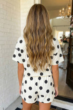 Load image into Gallery viewer, Beige Polka Dot Drawstring Shorts