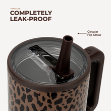 Load image into Gallery viewer, Brown Leopard HydroJug 40 oz Traveler Tumbler