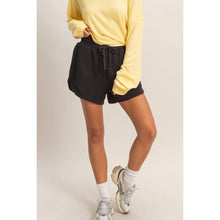 Load image into Gallery viewer, Elasticized Waist Loose Shorts: BLACK