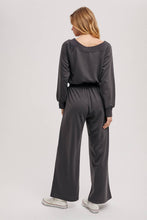 Load image into Gallery viewer, WIDE NECK OFF THE SHOULDER KNIT JUMPSUIT: IVORY