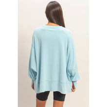 Load image into Gallery viewer, Oversized Seam Detail Long Sleeve Top: MINT