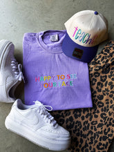 Load image into Gallery viewer, Happy to See Your Face Embroidered Teacher Tee: Gray / M