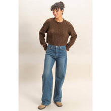 Load image into Gallery viewer, Cropped Cable Knit Sweater: ALPACA