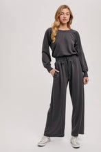 Load image into Gallery viewer, WIDE NECK OFF THE SHOULDER KNIT JUMPSUIT: IVORY