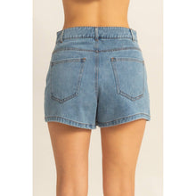 Load image into Gallery viewer, Enzyme Wash Buttoned Denim Skort: DENIM