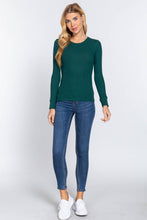 Load image into Gallery viewer, Long Sleeve Crew Neck Thermal Knit Top : HGY-h grey