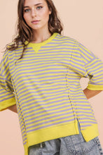 Load image into Gallery viewer, NT12481-Oversized Stripe Casual Knit Top: RED/CREAM / S-M-L/2-2-2