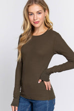 Load image into Gallery viewer, Long Sleeve Crew Neck Thermal Knit Top : IVY-ivory