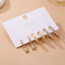 Load image into Gallery viewer, Crystal-Accented Gold Hoop Earring Set | 80E61945: Gold