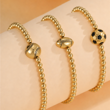 Load image into Gallery viewer, GAME DAY FOOTBALL BASEBALL BALL CHAIN BRACELET | 40B5255: FOOTBALL