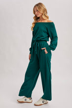 Load image into Gallery viewer, WIDE NECK OFF THE SHOULDER KNIT JUMPSUIT: IVORY