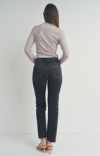 Load image into Gallery viewer, Judy Blue Cut Off Cropped Straight Leg Jeans Black