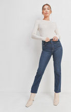 Load image into Gallery viewer, Dark Cut Off Straight Leg Judy Blue Jeans
