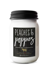 Load image into Gallery viewer, 13 oz Mason Jar Candle: Peaches & Poppies