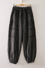 Load image into Gallery viewer, NP71148-Vintage Wash Cargo Jogger Pants: SAGE / S-M-L/2-2-2