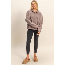 Load image into Gallery viewer, Comfy Half Zip Fleece Sweatshirt: TOMATO