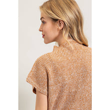 Load image into Gallery viewer, DROP SHOULDER RIB-KNIT SWEATER TOP : Brown