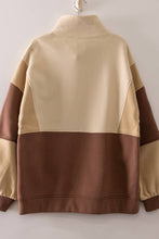 Load image into Gallery viewer, NT12353-Colorblock Half Snap Sweatshirt: GRAY / S-M-L/2-2-2