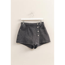 Load image into Gallery viewer, Enzyme Wash Buttoned Denim Skort: DENIM