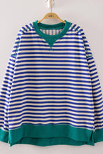 Load image into Gallery viewer, NT11927-Stripe Comfy Casual Oversized Knit Top: RED/CREAM / S-M-L/2-2-2