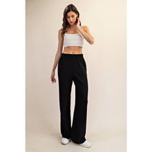 Load image into Gallery viewer, MODAL SCUBA PIPING STRAIGHT PANT: Black/Cream