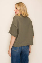 Load image into Gallery viewer, Boxy Crew Neck Knit Top: Olive