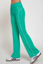 Load image into Gallery viewer, Waist Band Contrast Piping Detail Workout Pants: RED-red/off white / S