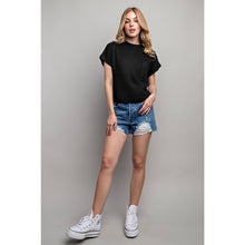 Load image into Gallery viewer, DROP SHOULDER RIB-KNIT SWEATER TOP : Brown