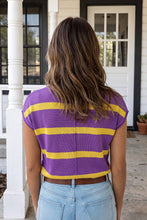 Load image into Gallery viewer, LAS Striped Cap Sleeve Knit Sweater (S-4X): Brown Stripe / L
