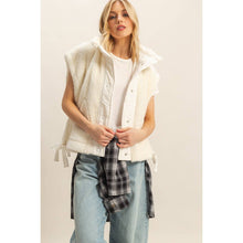 Load image into Gallery viewer, Cozy Sherpa Vest Jacket with Tie-Up Side Details: BROWN