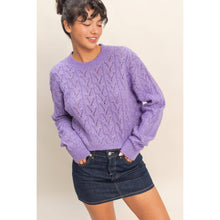 Load image into Gallery viewer, Cropped Cable Knit Sweater: ALPACA