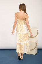 Load image into Gallery viewer, MULTI-CHECKERED PATTERN SPAGHETTI STRAP MIDI DRESS: BLUE MULTI