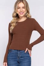 Load image into Gallery viewer, Long Sleeve Crew Neck Viscose Rib Sweater: Wht-Off White