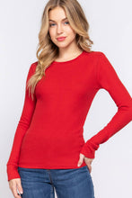 Load image into Gallery viewer, Long Sleeve Crew Neck Thermal Knit Top : IVY-ivory