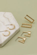 Load image into Gallery viewer, GEO MINI TRIO HOOP EARRING SET | GOLD