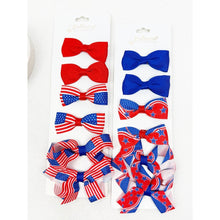 Load image into Gallery viewer, American Flag Bow Hair Clip Set: MIX COLOR