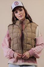 Load image into Gallery viewer, Solid & Leopard Puffer Padded Warm Vest: LEOPARD