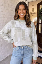 Load image into Gallery viewer, LAS Patchwork Floral Print Mock Neck Sweatshirt (S-XL): Green / M