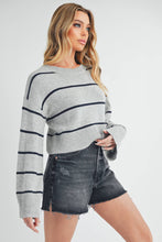 Load image into Gallery viewer, Emmanuelle Sweater: Heather Gray/Navy / Contemporary