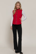 Load image into Gallery viewer, Suede Piping Detail Rib Quilted Padding Vest: BLK-black / L
