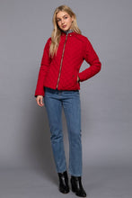 Load image into Gallery viewer, Suede Piping Detail Rib Quilted Padding Jacket : TAUPE